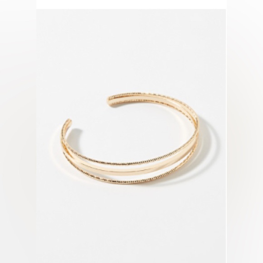 Elegant Gold-Tone Open Cuff Bracelet